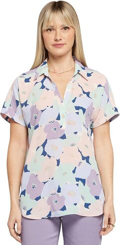 NYDJ Women's Short Sleeve Becky Blouse in Kuwait