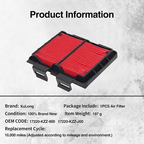 XuLong Air Filter for Honda CRF250L CRF 250L CRF250 L 2013 2014 2015 2016 in Saudi Arabia