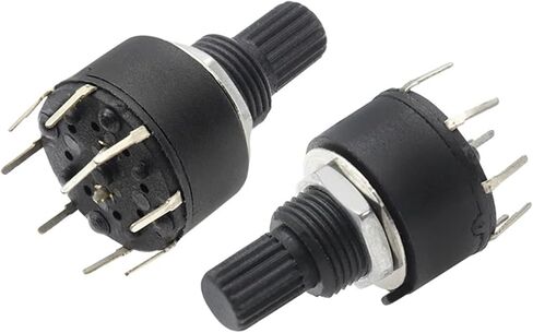 3PCS RS16 Plastic 16MM Rotary Band Switch 2 Pole 3 4 Position 1 Pole 5 6 8 Position Handle Length 15MM Axis Band Switch(2 Pole 3) in Saudi Arabia
