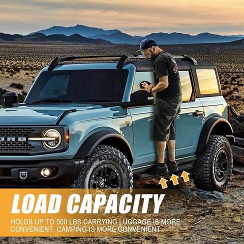 Running Boards Bronco Side Step, Black Powder Coated Nerf Bars Carbon Steel Off-Road Running Boards Compatible with 2021 2022 2023 2024 Ford Bronco 4 Door SUV in Kuwait