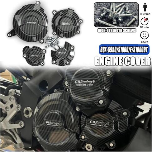 تغطية دائمة محرك الدراجات النارية لـ Suzuki GSX-S950 GSXS1000 GT GSX-S1000 F 2015-2023 محرك محرك دراجة نارية محرك حماية محرك حماية محرك (ألياف الكربون) in Kuwait