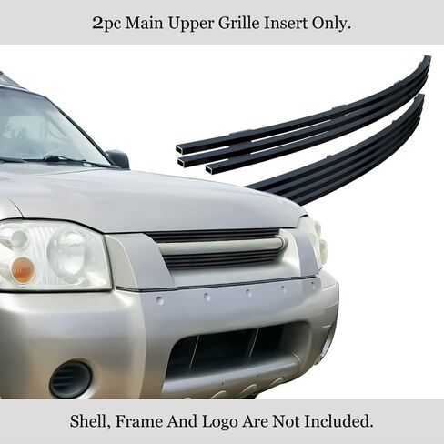 APS Compatible with Nissan Frontier 2001-2004 Main Upper Stainless Steel Black Horizontal Billet Front Grill Grille Insert N85419J in Saudi Arabia