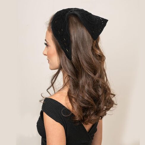 4pcs crochet bandanas عصابات رأس ، وشاح رأس الكروشيه ، ربطة عنق قابلة للتعديل ، شحمة رأس خمر ، وشاح الشعر مع 24 مساءً مقطع من قطعة واحدة للنساء إكسسوارات الشعر للنساء in Saudi Arabia