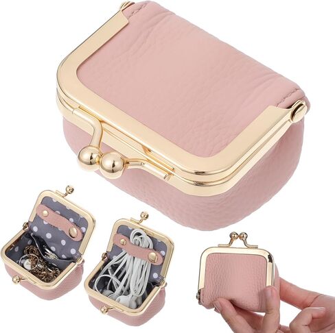 Mini Jewelry Box, Travel Jewelry Box Genuine Leather Mini Boxes Portable Vintage Organizer Case Storage Gift Boxes for Girls Women Earring Necklace Rings Bracelets Coin in Saudi Arabia
