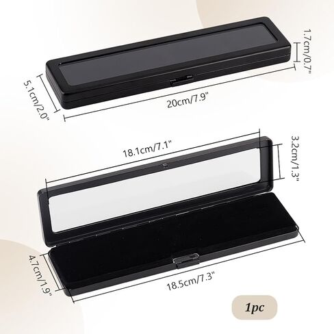 PH PandaHall Loose Diamond Display Box, Black Gemstone Display Case Stainless Steel Gem Storage Container Rectangle Jewelry Organizer with Transparent Window for Gems Display and Gift 7.8x1.9x0.65 in in Saudi Arabia