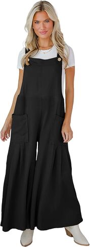 Women's Cotton Linen Overalls Boho Wide Leg Jumpsuits Casual Summer Rompers Dressy 2025 Trendy Outfits Clothes in Saudi Arabia