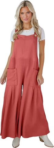 Women's Cotton Linen Overalls Boho Wide Leg Jumpsuits Casual Summer Rompers Dressy 2025 Trendy Outfits Clothes in Saudi Arabia