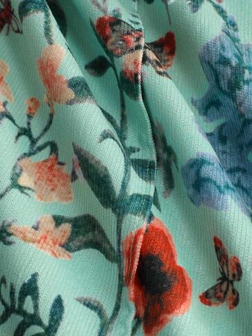 CIDER Lightweight Corduroy Floral Button Wide Leg Jumpsuit in Saudi Arabia
