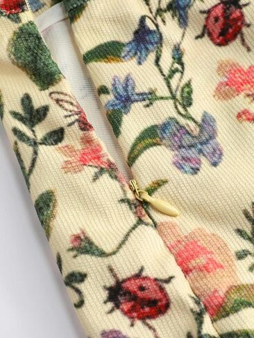 CIDER Lightweight Corduroy Floral Button Wide Leg Jumpsuit in Saudi Arabia