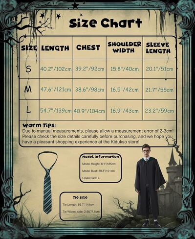 Kidukso Wizard Robe Adult Wizard Cloak with Tie Unisex Wizard Costume Hooded Uniform Magical Witch Robe Cloak Cape in Kuwait