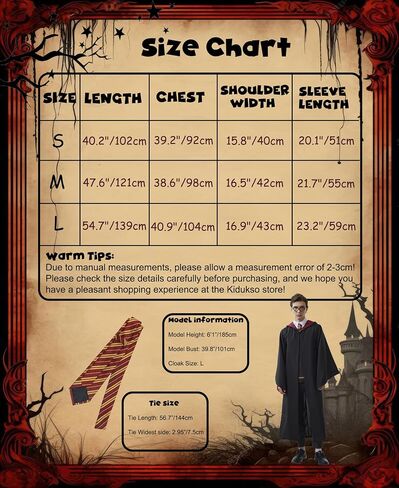 Kidukso Wizard Robe Adult Wizard Cloak with Tie Unisex Wizard Costume Hooded Uniform Magical Witch Robe Cloak Cape in Kuwait