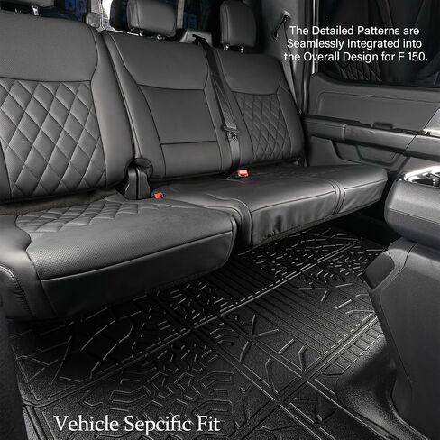 Pickup Truck Floor Mats for Ford F-150 2015-2025 | F150 Lightning 2022-2025 SuperCrew Cab TPE All Weather Car Liners Custom Fit F150 Accessories in Saudi Arabia
