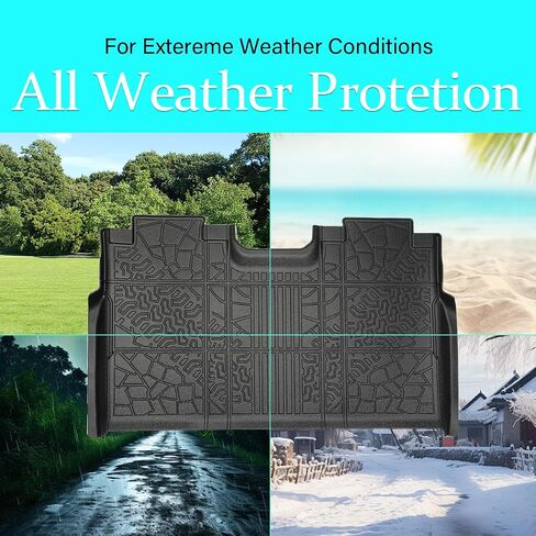 Pickup Truck Floor Mats for Ford F-150 2015-2025 | F150 Lightning 2022-2025 SuperCrew Cab TPE All Weather Car Liners Custom Fit F150 Accessories in Saudi Arabia