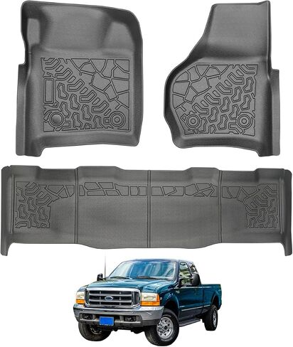 Pickup Truck Floor Mats for Ford F-150 2015-2025 | F150 Lightning 2022-2025 SuperCrew Cab TPE All Weather Car Liners Custom Fit F150 Accessories in Saudi Arabia