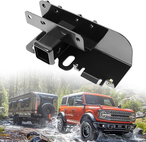 Kuafu 2 "Trailer Hitch متوافق مع 2021-2025 Ford Bronco 2 Door 4 Door Class 3 Trailer Tow Hitch Assembly Steel Black in Kuwait