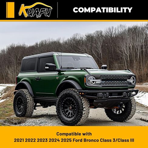 Kuafu 2 "Trailer Hitch متوافق مع 2021-2025 Ford Bronco 2 Door 4 Door Class 3 Trailer Tow Hitch Assembly Steel Black in Kuwait