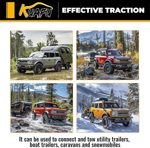 Kuafu 2 "Trailer Hitch متوافق مع 2021-2025 Ford Bronco 2 Door 4 Door Class 3 Trailer Tow Hitch Assembly Steel Black in Kuwait