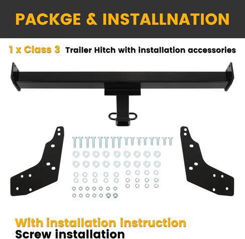 Kuafu Class 3 Trailer Tow Hitch متوافق مع 1983-2004 Chevy Chevrolet S10/ GMC Sonoma S15/ Isuzu Hombre Black 2 بوصة in Kuwait