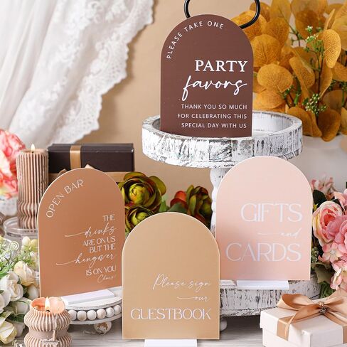 Weysat 4 Pcs Acrylic Wedding Signs for Ceremony and Reception, 5x7 Inch Sage Green Wedding Signage Decor with Stand, Guest Book, Cards and Gifts, Open Bar, Favor Signs for Marriage Memorial Ceremony in Saudi Arabia