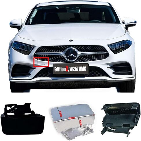 Front Tow Cover for 18-23 Mercedes-Benz CLS C257 AMG Line Fit 220d 300d 350d 400d 200 300 350 450 50amg 2018 2019 2020 2021 2022 2023 Bumper Towing Hook Cap in Kuwait