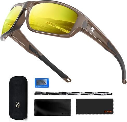 suoso Sports Polarized Sunglasses for Men: Women UV400 Protection Wrap Around Sun Glasses for Fishing Cycling Running Driving in Saudi Arabia