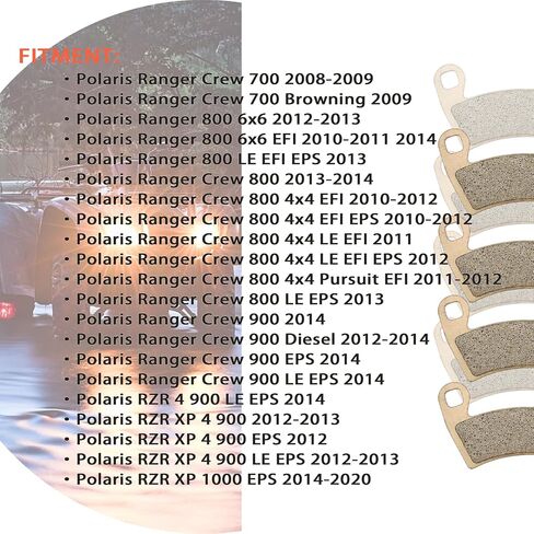 منصات الفرامل الأمامية والخلفية الملبدة لـ Polaris RZR XP 1000 EPS 2022 2021 2020 2019 2018 2017 2017 2015 2014 RZR 1000 XP 4 باستثناء إصدار Premium Edition Ranger 570 700 800 900 in Saudi Arabia