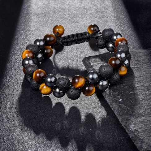 Triple Protection Bracelet Handmade Bracelets Natural Stone Healing Bracelet Bring Luck Energy Bracelets Unisex in Kuwait