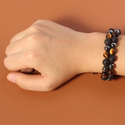 Triple Protection Bracelet Handmade Bracelets Natural Stone Healing Bracelet Bring Luck Energy Bracelets Unisex in Kuwait