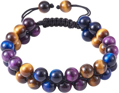 Triple Protection Bracelet Handmade Bracelets Natural Stone Healing Bracelet Bring Luck Energy Bracelets Unisex in Kuwait