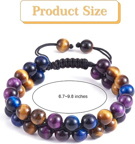 Triple Protection Bracelet Handmade Bracelets Natural Stone Healing Bracelet Bring Luck Energy Bracelets Unisex in Kuwait