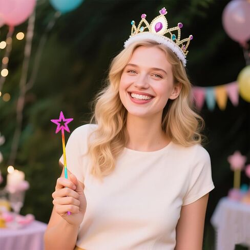 Nydotd 2pcs Star Wands, 13 Inches Fairy Princess Wand Elf Baton Angel Wand Sticks Princess Wand Magic Wand for Birthday Party Wedding Christmas Cosplay Masquerade Dress Up Shows (Silver) in Kuwait