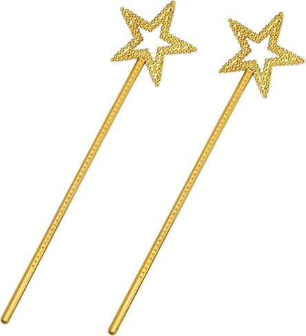Nydotd 2pcs Star Wands, 13 Inches Fairy Princess Wand Elf Baton Angel Wand Sticks Princess Wand Magic Wand for Birthday Party Wedding Christmas Cosplay Masquerade Dress Up Shows (Silver) in Kuwait