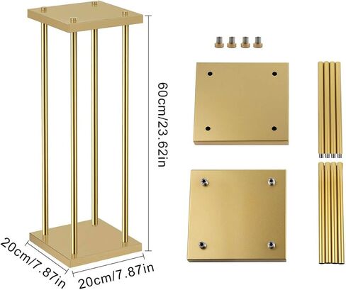 Vincidern 4Pcs Wedding Centerpieces for Tables, 23.6in Metal Flower Stand Gold Wedding Centerpieces Tall Vases Geometric Flower Stand for Wedding Decorations, Birthday, Event, Home in Kuwait