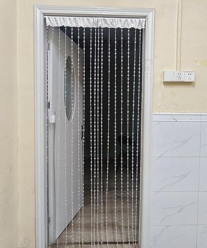 ave split Beaded Curtain Doorways Star Acrylic Hanging Door Beads String Curtains Tassel Room Divider Screen Decor for Doorway Window Living Room Wedding 049Star (Shiny Transparent Stars) in Kuwait