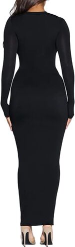 Women's Long Sleeve Bodycon Dress - Maxi Casual Fall Club Party Long Tight Pencil Dresses in Saudi Arabia