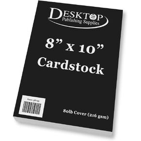 Premium Black 8x10 Cardstock - Thick Heavyweight 80lb Cover (50 Sheets)