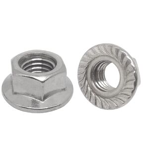 10pcs 304 Stainless Steel Flange Nuts,Left Hand Hex Flange Lock Nuts(M5x0.8mm)
