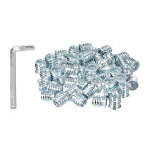uxcell 5/16-18 x 15mm Threaded Inserts Nuts, 50pcs Threaded Inserts for Wood Furniture, Interface Hex Socket Drive Wood Insert Nuts with Hex Wrench