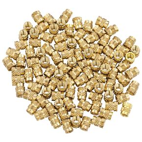100pcs 3D Printing Brass Nuts, Thread Brass Knurled Nuts, Threaded Insert Embedment Nuts, Embedment Nut for Printing 3D Printer, Loptop Automotive Plastic Shell