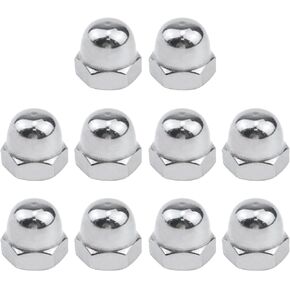 Antrader M6 Thread Dia Acorn Cap Head Nickel Plating Carbon Steel Dome Hex Nuts Pack of 50, Flat Black