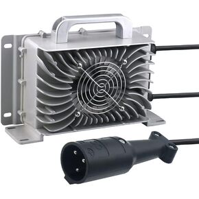 Abakoo 48V 15A Battery Charger for Club Car Golf Cart, with 3 Pin Round Plug, IP67 Waterproof