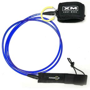 Regular 6ft-12ft Surfboard Leash with Power Clip Quick Release Upgrade, Cord Thickness (.270in), Key Pocket, Unbreakable Swivels, Detachable Railsaver, Made in USA