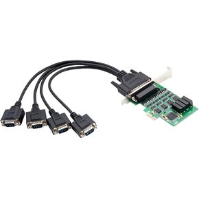 IO Crest 4 Port RS-232 Serial PCIe 2.0 X1 Controller Card Components SI-PEX15042