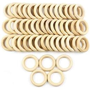 20Pcs Wooden Napkin Rings, 55mm - Smooth Unfinished Macrame Rings – Durable & Lightweight Wood Napkin Rings DIY Making, Crafts & Home Decor (Pack of 20)