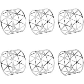 خاتم منديل s1، مجموعة من 6 حلقات منديل فضية معدنية لحفلات الزفاف، وحفلات العشاء، والتجمعات العائلية، والاستخدام اليومي، 6 عبوات in Kuwait