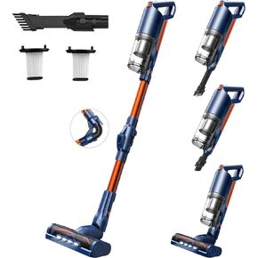 مكنسة كهربائية لاسلكية، مكنسة كهربائية مطورة بقوة 25 كيلو باسكال، قوة شفط 280 وات، محرك بدون فرشاة، مكنسة كهربائية محمولة خفيفة الوزن للسجاد المنزلي وشعر الحيوانات الأليفة، وقت تشغيل يصل إلى 55 دقيقة in Kuwait
