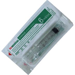 Veterinary Disposable Syringe, 6cc Luer Slip, Without Needle, Individually Packaged, 100 per box, 05ST