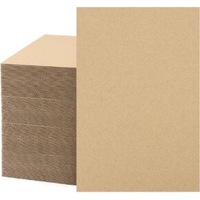 Mat Board Center, 50 Corrugated Cardboard Sheets 8x10 Inches Flat Card Board Inserts for Packing, Shipping, Mailing, DIY Crafts