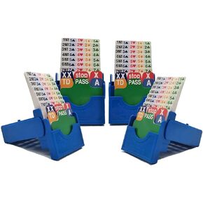 Jranter Set of 4 Bridge Bidding Boxes- Set of Four Bridge Bidding Boxes Premium Bridge kit Bidding Device,Blue