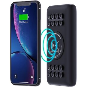 TECHSMARTER 20000mAh Fast Wireless Power Bank with Anti-Slip Suction Cups. 18W USB-C PD Portable Charger Compatible with iPhone 15, 14, 13, 12, 11, XS Samsung S23, S22, S21, S20, S10, S9, S8 & More